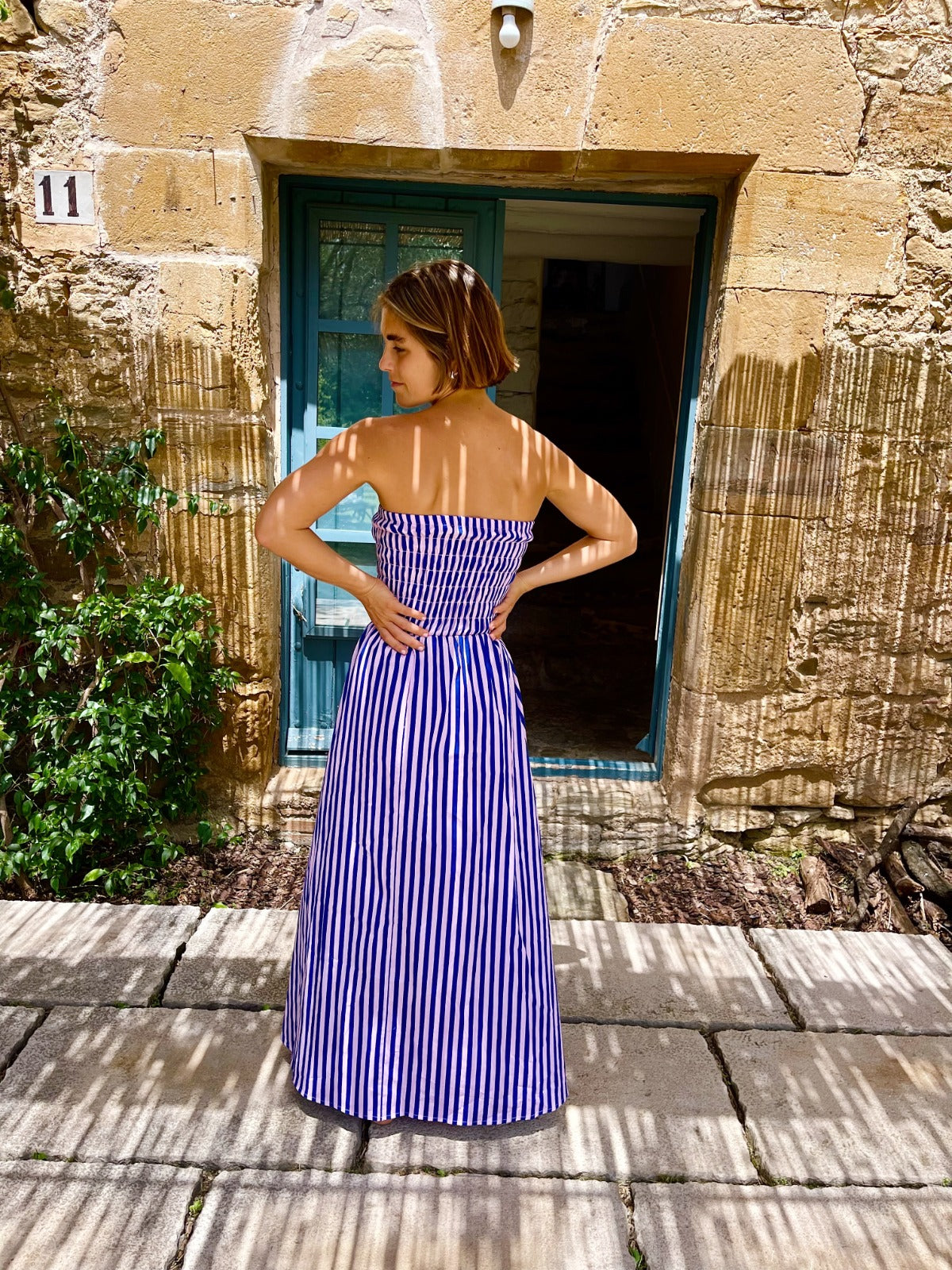 Abito a righe Blu e Rosa