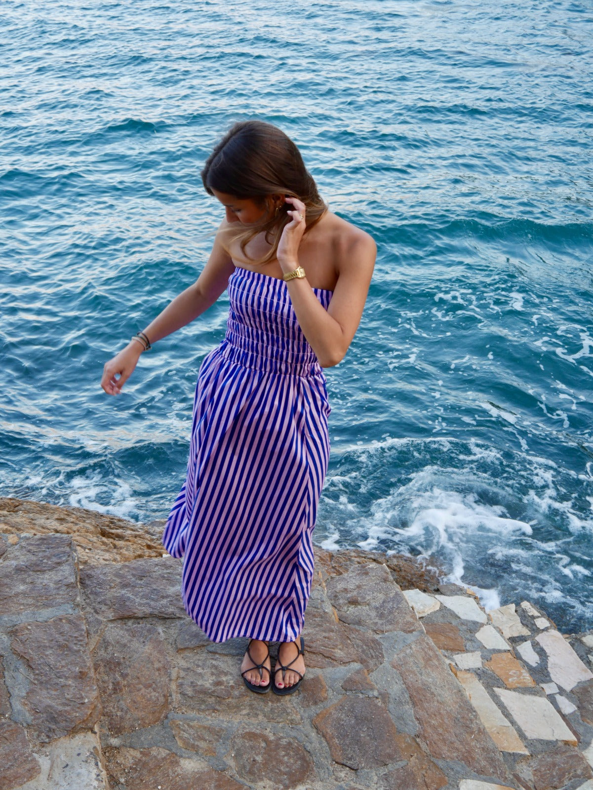 Abito a righe Blu e Rosa