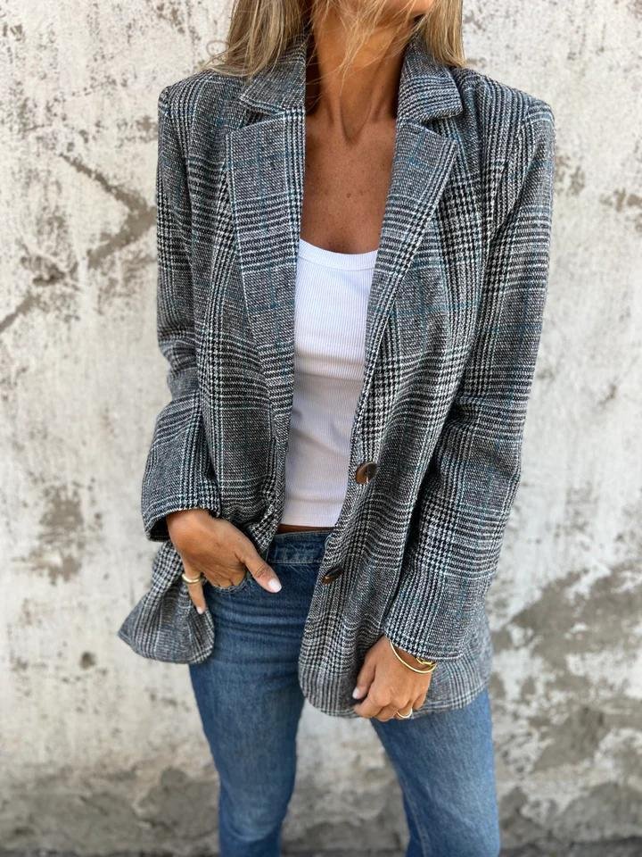 Sofia™ | Blazer Vintage Pied de Poule