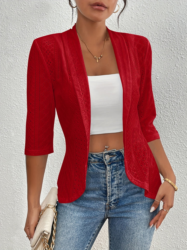 Seasonal Fashion Casual Open- Solid Cardigan Jacket