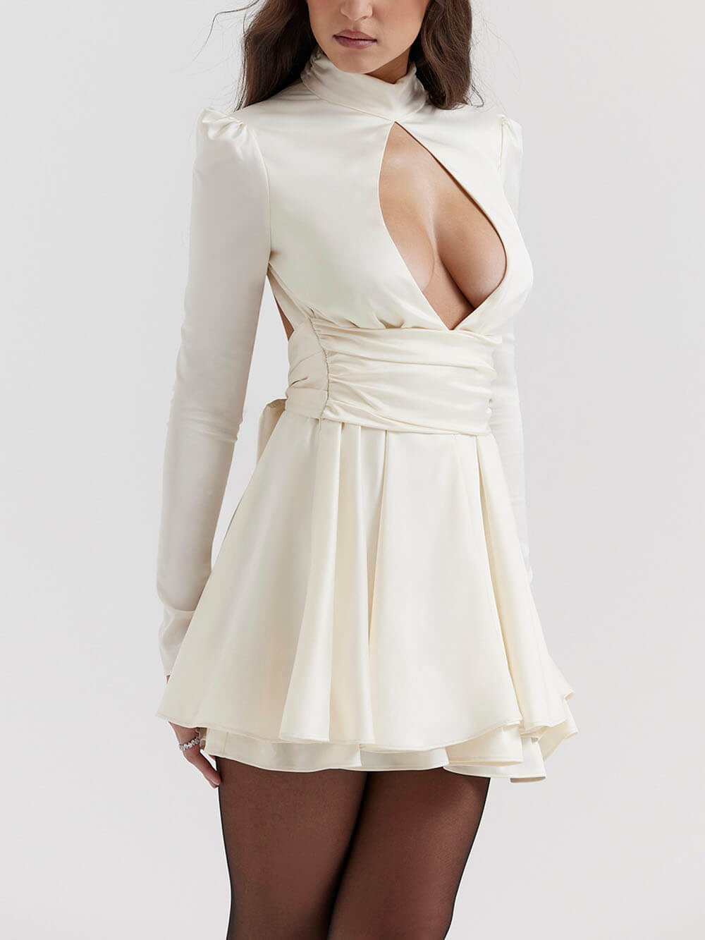 Victoria™ | Ivory Bow Mini Dress