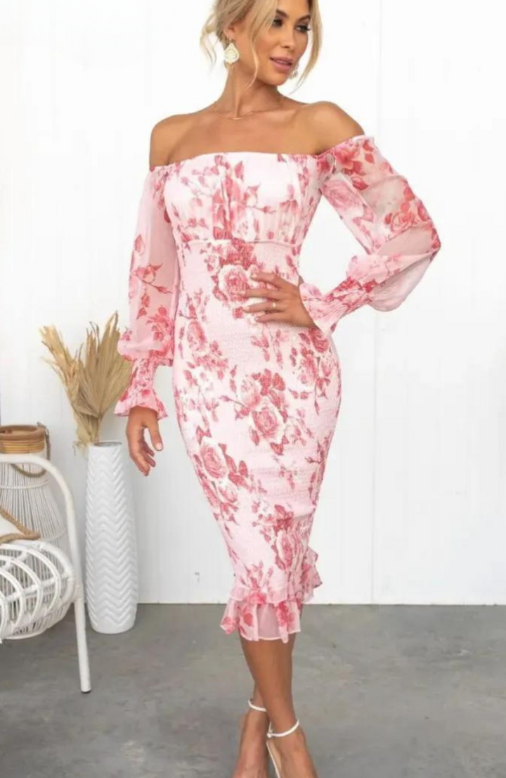 Dahlia - Stupendo Abito Midi Off Shoulder