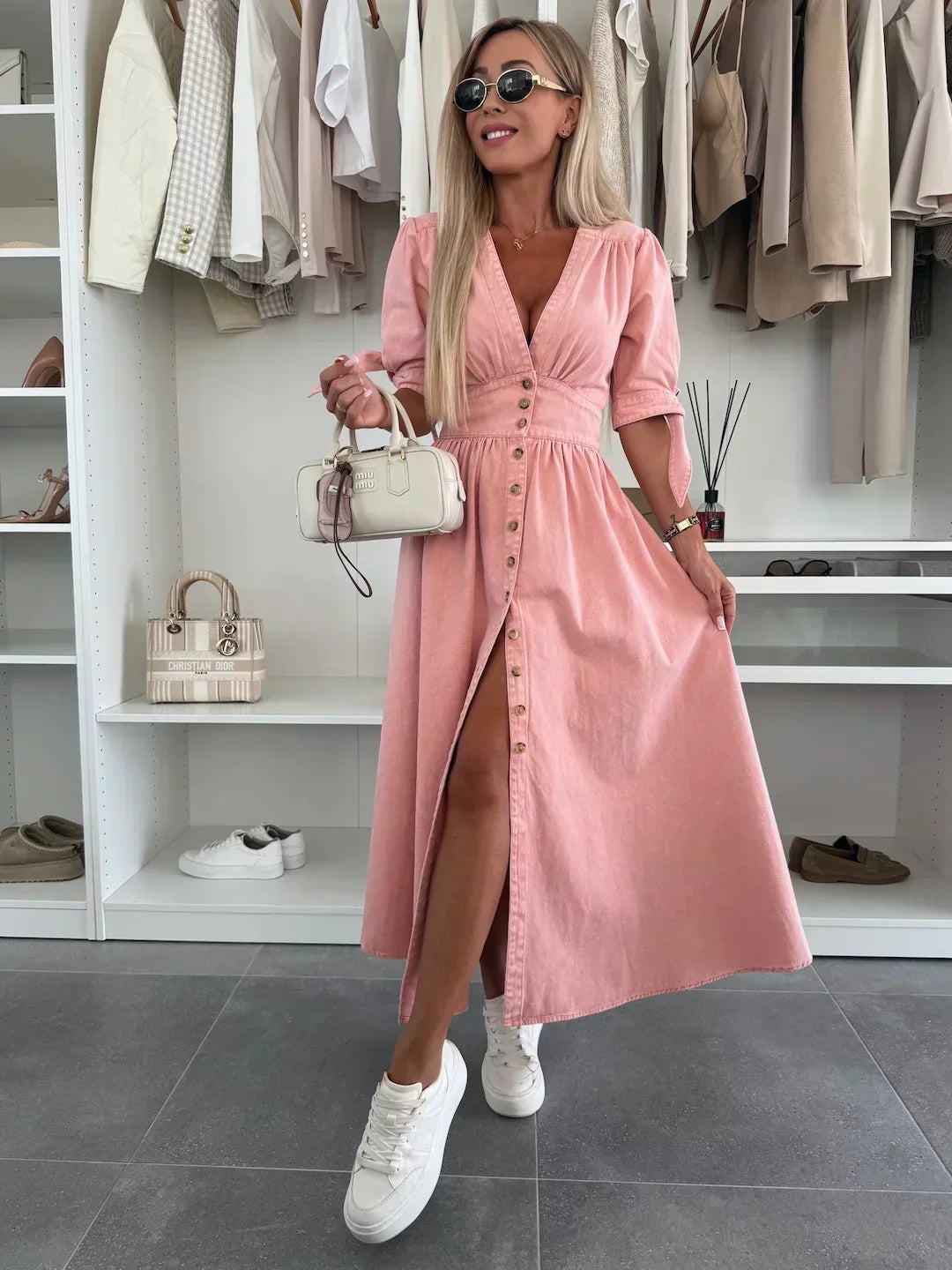 Amélie | Abito in denim brillante