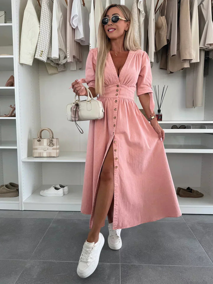 Amélie | Abito in denim brillante