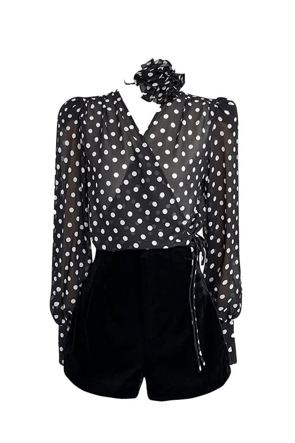 Sofia™ | Blusa Gilda a Pois con Maniche Lunghe