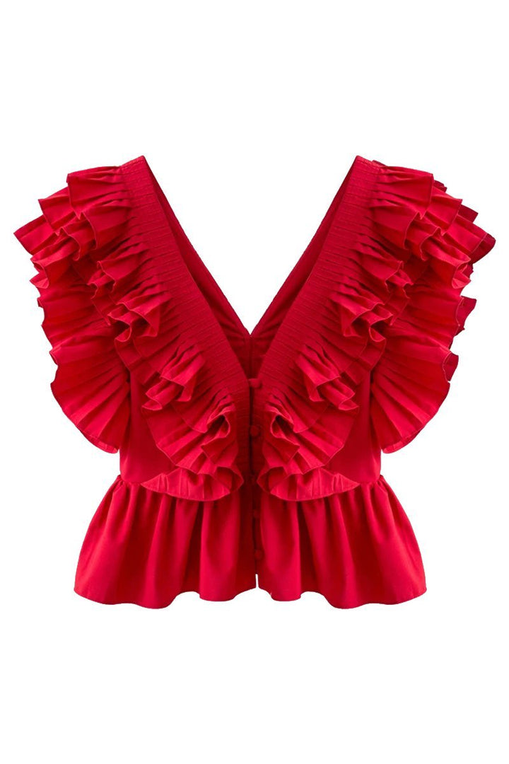 Sofia™ | Blusa V-collo Helen Ruffle