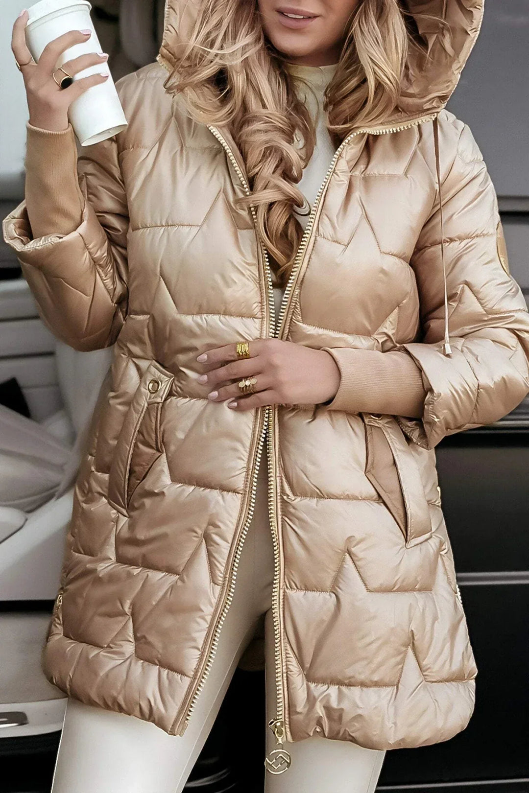 Sofia™ | Cappotto invernale elegante con cappuccio e imbottitura