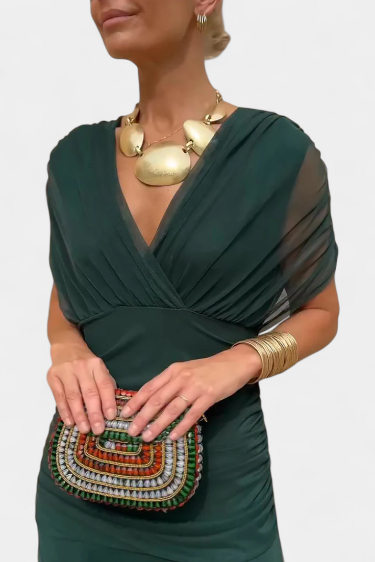 Alondra Vestito Lungo con Stampa Floreale Fantasia e Scollatura a V