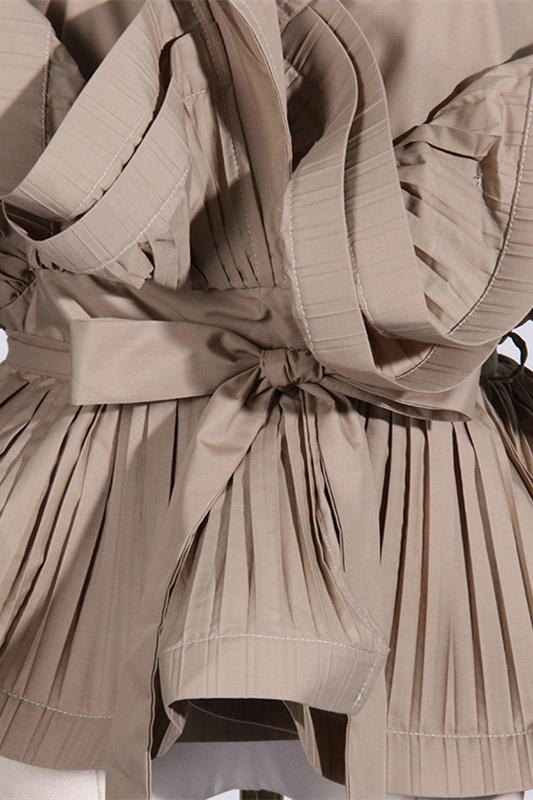 Sofia™ | Top in poliestere con rouches Suzanne Reverskraag