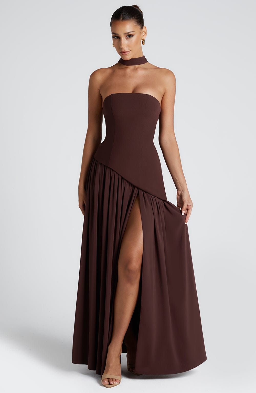 Victoria™ | Maliyah Maxi Dress Plum Brown