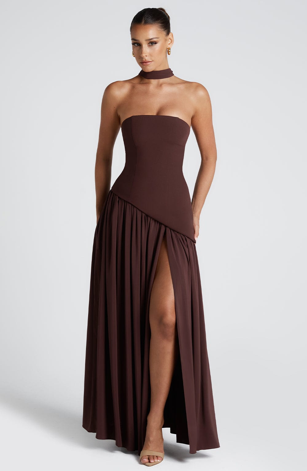 Victoria™ | Maliyah Maxi Dress Plum Brown