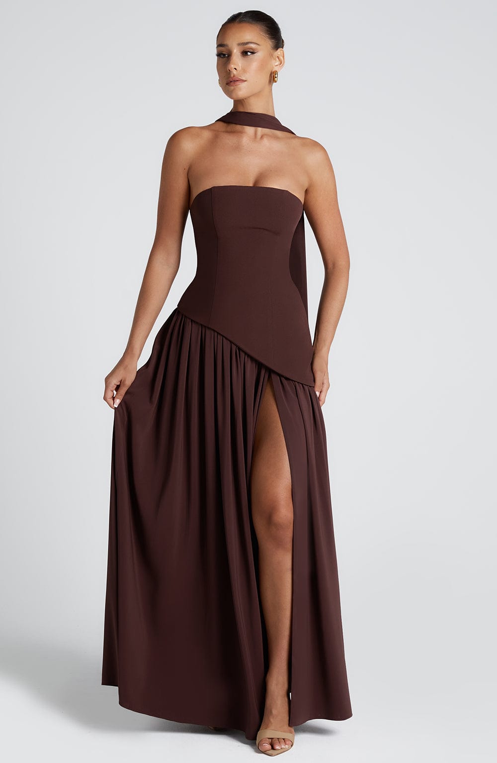 Victoria™ | Maliyah Maxi Dress Plum Brown