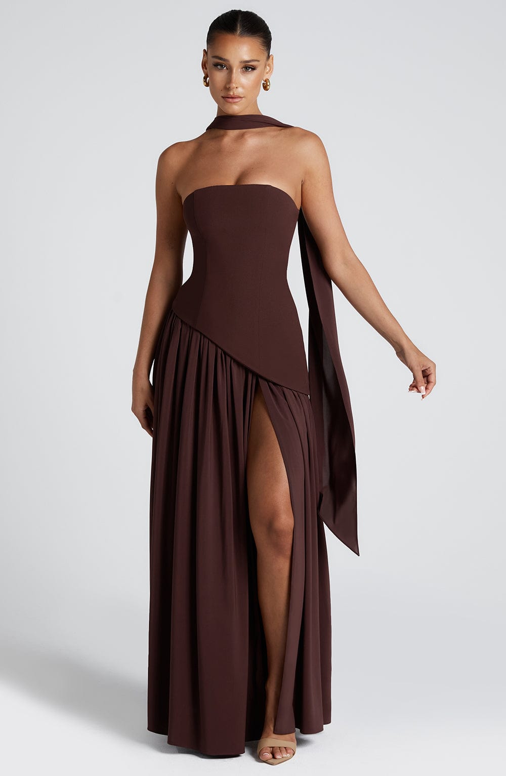 Victoria™ | Maliyah Maxi Dress Plum Brown