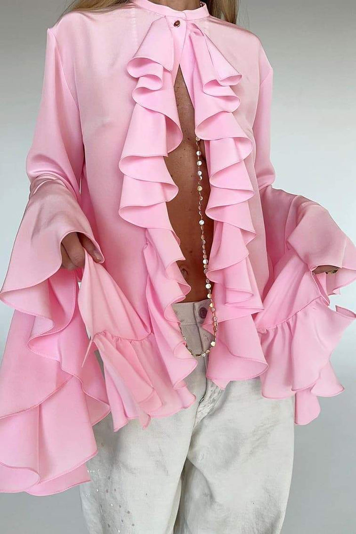 Sofia™ | Blusa semi-trasparente con ruches Michelle