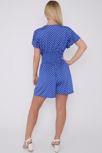 Victoria™ | Polka V-Neck Short Jumpsuit