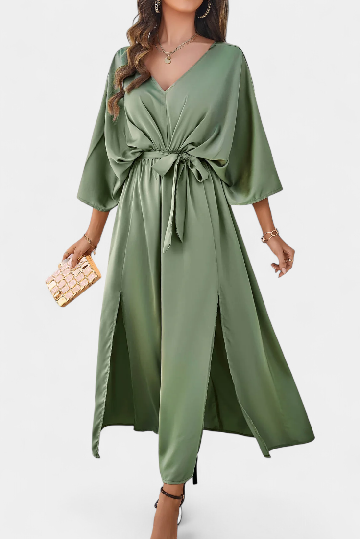 Milly Vestito Elegante con Apertura e Fiocco