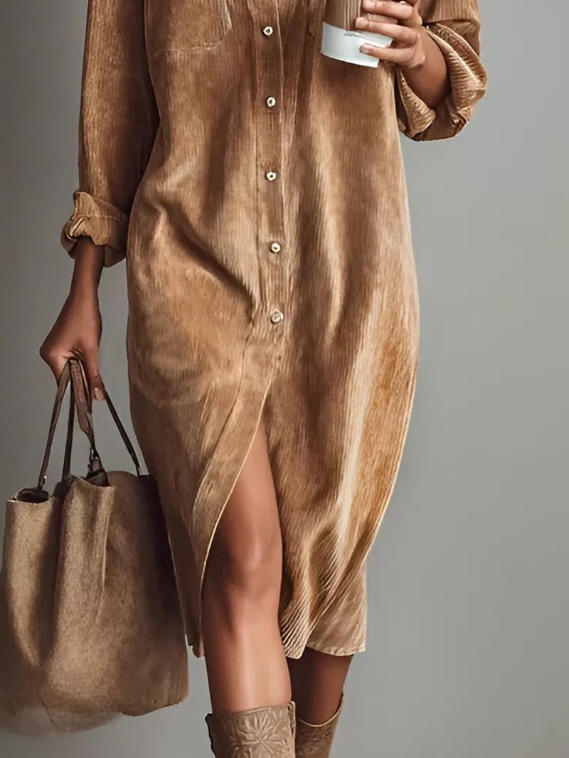 Giulia | Abito midi comodo in velluto