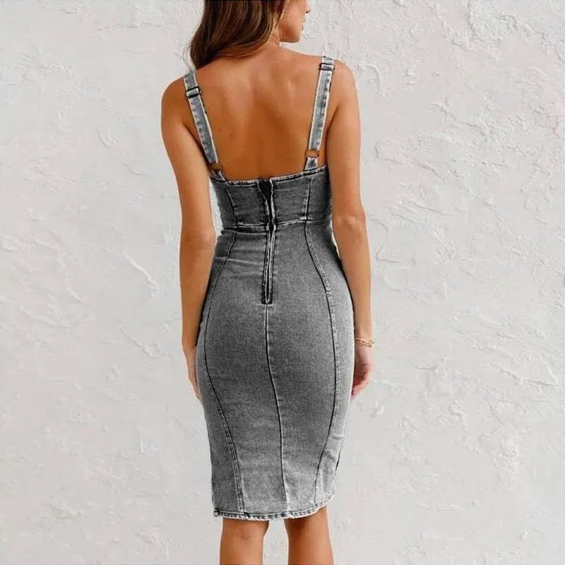 Victoria™ | Figure-Hugging Denim Dress